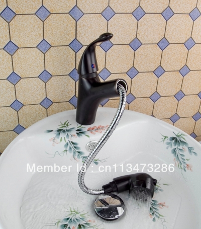 Oil Rubbed Black Pull out 1000mm Spout Spray Kitchen Sink Mix Tap Faucet L0610 [Oil Rubbed Bronze Faucet 2067|]