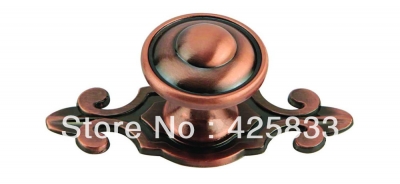 Single Furniture Red Zinc Alloy Bronze Copper Plating Kitchen Knobs Cabinet Handle Drawer Pull