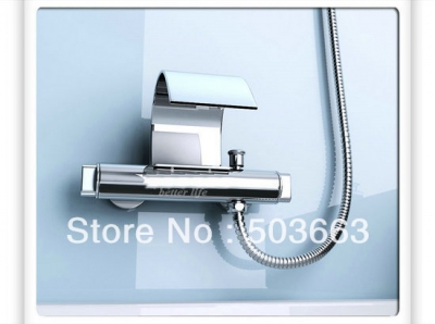 Single Handle Chrome Waterfall Style Wall Mounted Bathroom Bath Shower Faucets Sink Mixer Tap L-3609