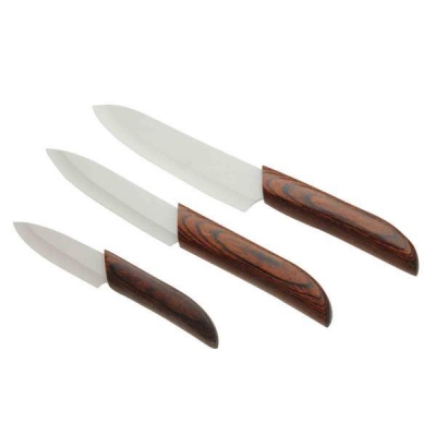 Wholesale 2013 new Ceramic Knifes Set 3" 5" 6" Chef's Knife color wood handle Knives Cleaver Kitchen with Cutlery Box Hot gifts