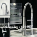 Wholesale Single Handle Brushed Nickle Swivel Kitchen Brass Faucet Basin Sink Pull Out Spray Mixer Tap S-720