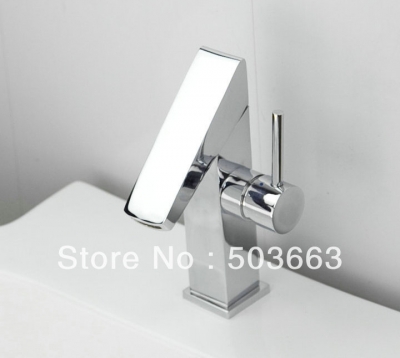 Z Shape Shine Single Hole Deck Mounted Chrome Finish Bathroom Basin Sink Waterfall Faucet Vanity Mixer Tap Vanity Faucet L-6020
