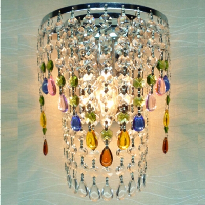 crystal wall sconce,kitchen restroom,vintage modern crystal sconces with switch 110-240v colorful crystals