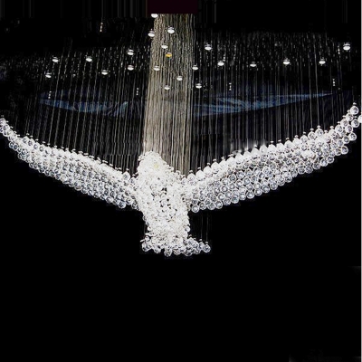 eagle design modern crystal chandelier for hall lobby l100*w50*h70cm lusters de cristal indoor lighting