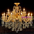elegant crystal chandeliers gold plated yellow chandelier led candle lighting villa chandelier candle style copper chandelier