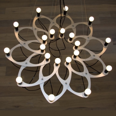 flexible diy pendant lamp stainless steel stretch hanging lamp for bar/shop/living room creative design 24pcs e14 bulb