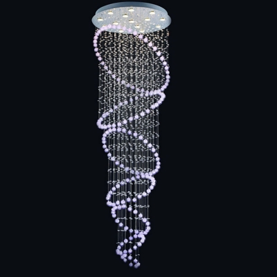 large crystal ceiling light spiral stair crystal light fixture lustres de cristal lamp fitting home lighting mc0530 d60cm h220cm [crystal-ceiling-light-7042]