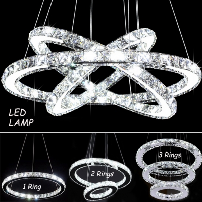 modern chandelier led crystal ring chandelier ring crystal light fixture light suspension lumiere led lighting circles lamp