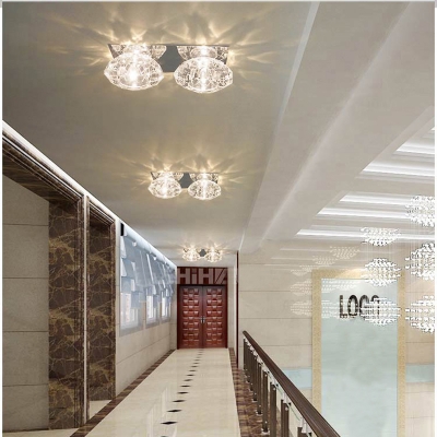 modern crystal hallway light led indoor lights multiple trimless recessed downlight rectangle flush semi-flush lighting corridor