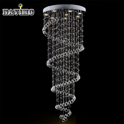 modern k9 large led spiral living room crystal chandeliers light fixtures for staircase stair lamp [can-jia-ping-tai-huo-dong-6434]