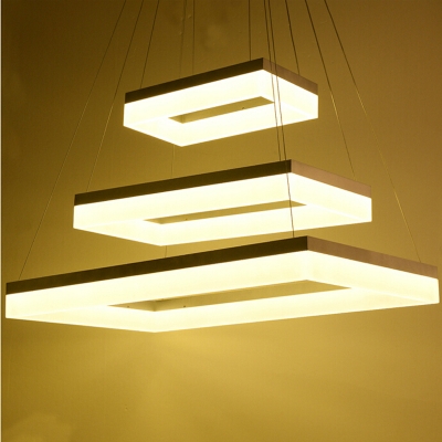modern led pendant lamps led pendant light square frames white painting 90-265v led suspensnion lamp [pendant-lights-3838]