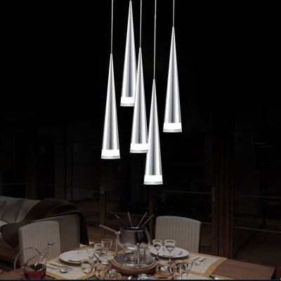 modern led pendant lighting , 5 lights, transparent acrylic metal plating,110v-240v, dinning room foyer room study room 90-260v