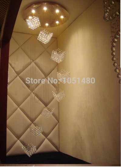 modern spiral crystal chandelier hanging light ,crystal lighting fixtures staircase light dia80*h220cm [others-5389]