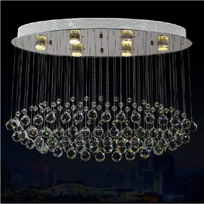 most popular contemporary crystal dining ceiling lamp led lightings crystal cutain wave chandelier light