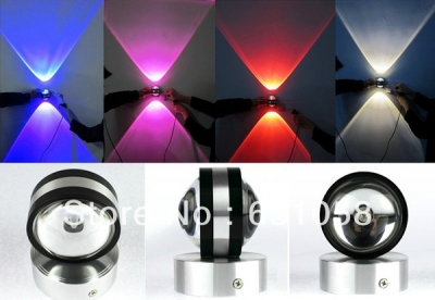 new!modern 2w led wall lamp aluminum+crystal magnifying glass lighting epistar chip decoration light,energy saving