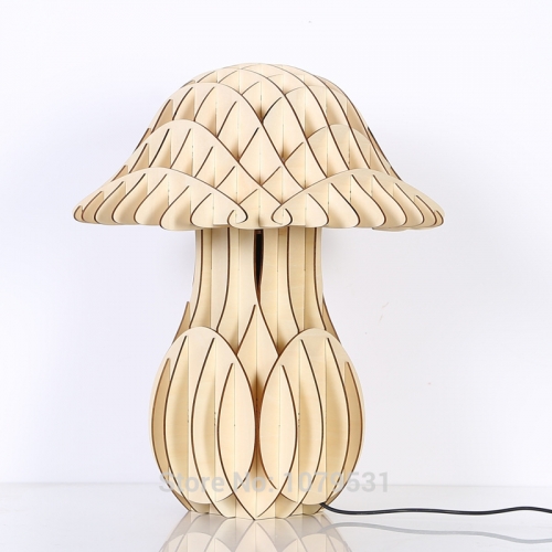 simple modern fashion original mushroom wood creative bedside lamp