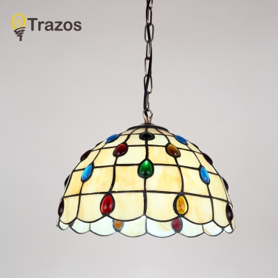 tiffany mediterranean style natural shell pendant lights lustres night light led lamp floor bar home lighting