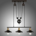 vintage pendant lamp iron pulley light bar restaurant home decoration e27 edison light fixture