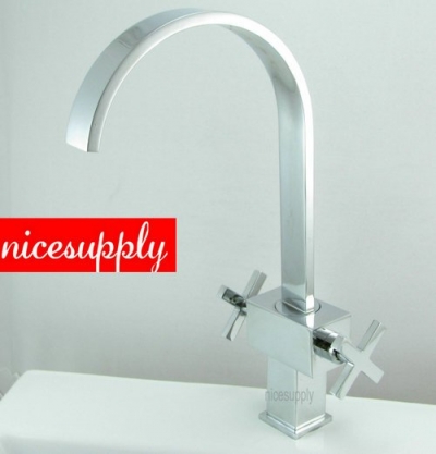 2 handle kitchen sink Vessel faucet chrome finish kitchen swivel basin sink Mixer tap vanity faucet L-1590 [Kitchen Faucet 1577|]