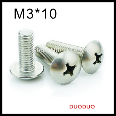 200 pieces m3 x 10mm 304 stainless steel phillips truss head machine screw