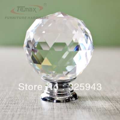 2X40mm Clear Round Glass Cabinet Drawer Crystal Knobs And Handles Dresser Door Knob Kids Bedroom Kitchen Pulls [Crystal pull 9|]