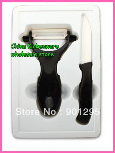 2pcs/set 3"+peeler with retail box Ceramic Knife ,Ceramic Knife sets