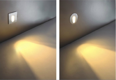 3pcs new design led wall footlights lamps 85-265v 1w led stair light els guesthouse hospitality walkway lights