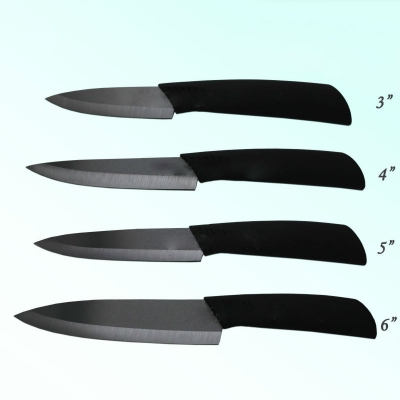 4PCS/set 3"+4"+5"+6" inch Black Blade Paring knives Fruit/Utility /chef's knife Ceramic Knives set free shipping