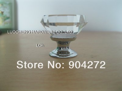 50PCS/LOT FREE SHIPPING NEW-DESIGNED CLEAR CUT CRYSTAL KNOB WITH CHROME ZINC BASE [Crystal Cabinet Knobs 101|]