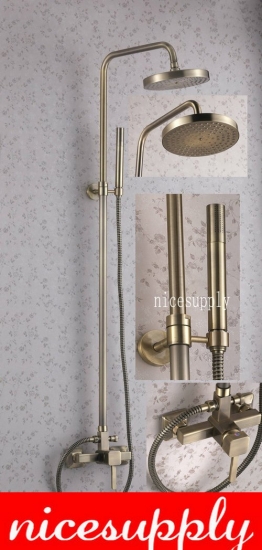 Antique Brass Wall Mounted Rain Shower Faucet Set b5031 FAUCET [Shower Faucet Set 2235|]