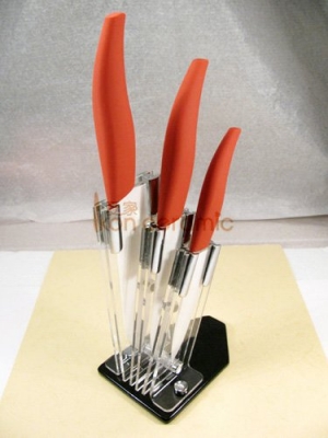 China Knives - 4pcs/Ceramic Knife Set, 4"/5"/6" with a Ceramic Knife Holder.(AJ-4DP-AR)