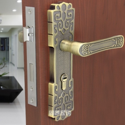 Chinese antique LOCK ?Green bronze Door lock handle door levers out door furniture door handle Free Shipping(3 pcs/lot) pb45