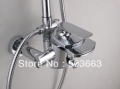 Chrome Finish Bathroom Wall Mounted Mixer Tap Faucet With Held Shower L-2002