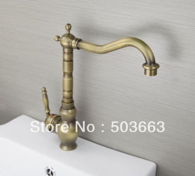 Classic 1 Handle Antique brass Finish Kitchen Sink Swivel Faucet Mixer Taps Vanity Brass Faucet L-9021 [Kitchen Faucet 1587|]