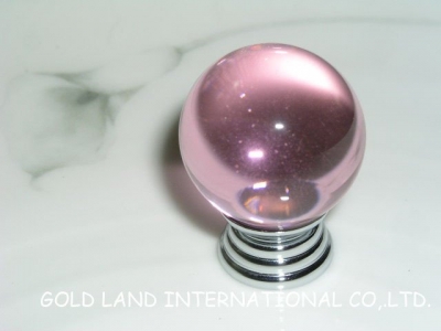 D30mm Free shipping K9 crystal glass pink funiture drawer knob/crystal glass cabinet knob