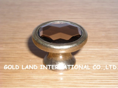 D38xH27mm Free shipping crystal glass bronze-coloured furniture drawer knob [Crystal Glass Handles & Knob]