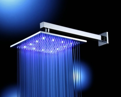 Free Shipping Beautiful 200mm LED Shower Chrome Brass Faucet CM5005