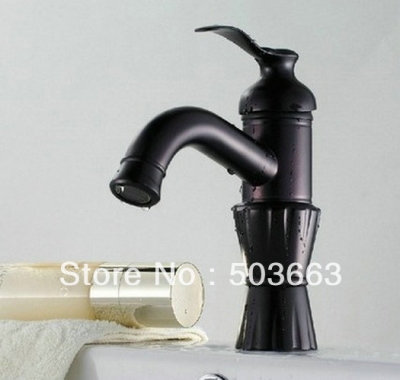 Luxury Free Shipping Deck Mounted Oil Rubbed Kitchen Basin Sink Faucets Black Mixer Taps New b8457A