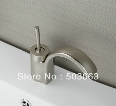 Luxury Wholesale 2013 Novel Design One Lever Nickel Brushed Bathroom Basin Faucet Mixer Tap Vanity Faucet L-902 [Nickel Brushed Faucet 2020|]