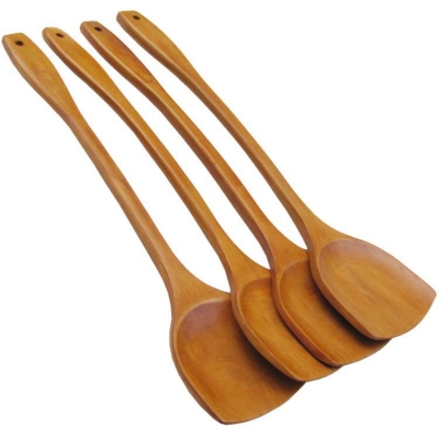Natural Wooden Spatula 39*9.3cm Wood Cooking Tools Turner For Frying Pan