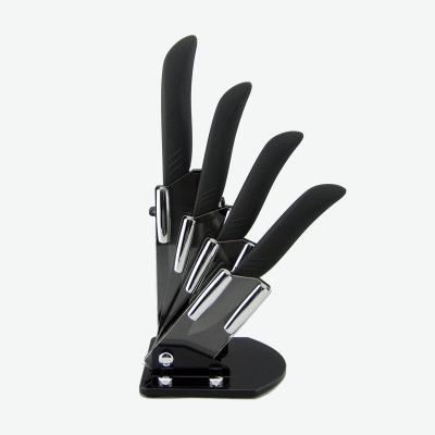 New Arrival!3" 4" 5" 6" inch Black Handle Paring Fruit Utility Chef Kitchen Knives Ceramic Knife Sets + Peeler + Acrylic Holder