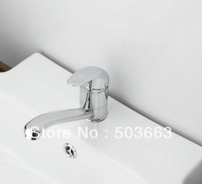 Novel Design Single Handle Deck Mounted Bathroom Basin Swivel Faucet Brass Mixer Taps Vanity Faucet Chrome L-6058
