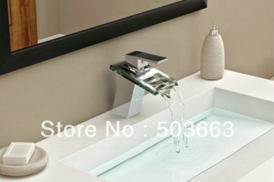 Pro New Bathroom Basin Sink Mixer Tap Glass Spout Faucet Vanity Faucet AW-003