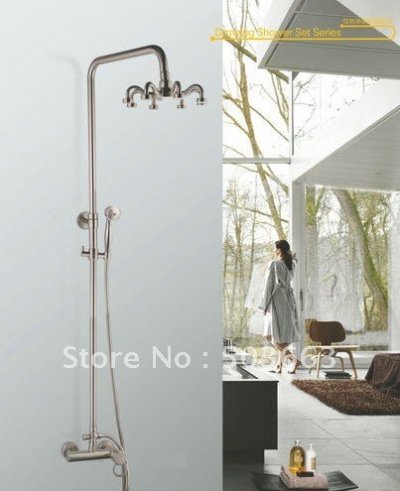 Retail & wholesale Antique Brass Rainfall 8" Claw Shower Head Complete Faucet Shower Set CM0626 [Shower Faucet Set 2199|]