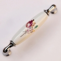 MAG09PC 128mm long and bend brilliant silvery tulip ceramic handle for drawer/wardrobe/cabinet