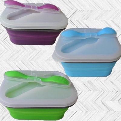 The 1PCS travel dual-use retractable extension unified silicone crisper lunch boxs ?FREE SHIPPING