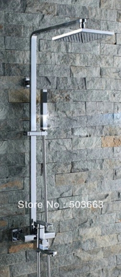 Wholesale Bathroom Luxury Chrome Rain Shower Head Arm Set Faucet With Handy Unit Tap S-640 [Shower Faucet Set 2165|]