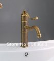 Wholesale Classic Antique Brass Bathroom Faucet Basin Sink Spray Single Handle Mixer Tap S-877
