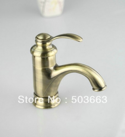 Wholesale Classic Single Hole Antique Brass Bathroom Faucet Basin Sink Spray Single Handle Mixer Tap S-874