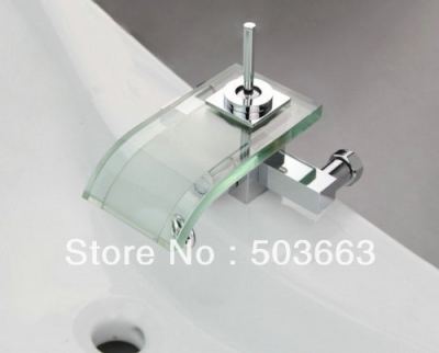 Wholesale Wall Mounted Chrome Faucet Bathroom Sink Tap Mixer Waterfall Spout S-682 [Wall Mount Faucet 2582|]